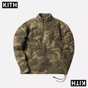KITH Classic Half Zip Pullover - Woodland Camo